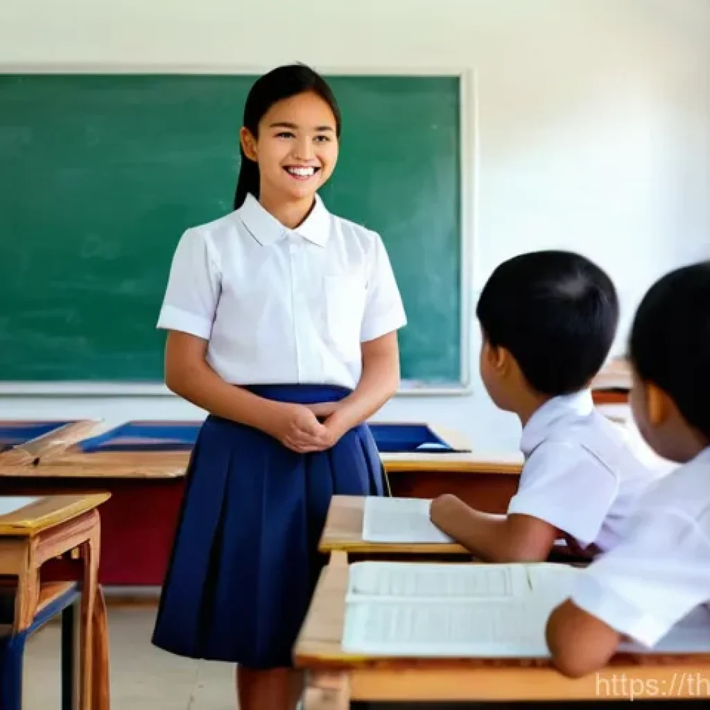 기술 격차 해소를 위한 교수 방법론 - The Empathetic Digital Facilitator in Rural Thailand**
"A warm and inviting scene inside a modest, ...